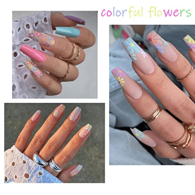 5D Daisy Flower Nail Art Stickers Self Adhesive Decals