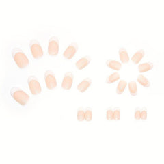 24 pcs Ballet French Edge Press On Nails with Glue Sticker and File