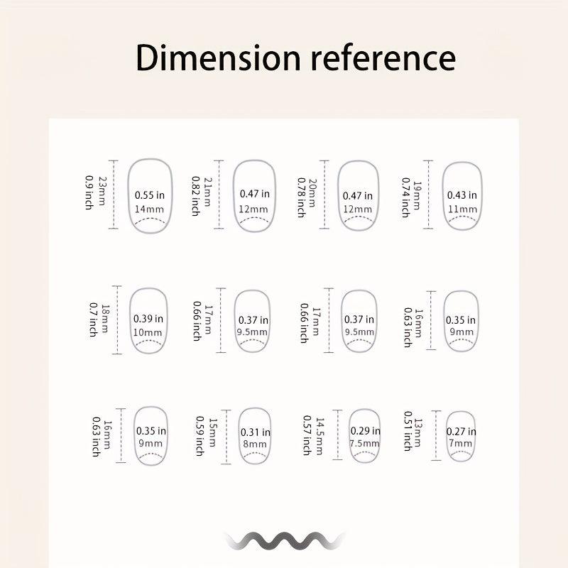 24 pcs Ballet French Edge Press On Nails with Glue Sticker and File