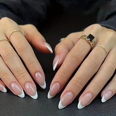 24 pcs Ballet French Edge Press On Nails with Glue Sticker and File
