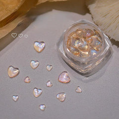 Aurora Love Heart Nail Art 3D Rhinestones Sticker