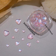 Aurora Love Heart Nail Art 3D Rhinestones Sticker