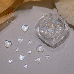Aurora Love Heart Nail Art 3D Rhinestones Sticker