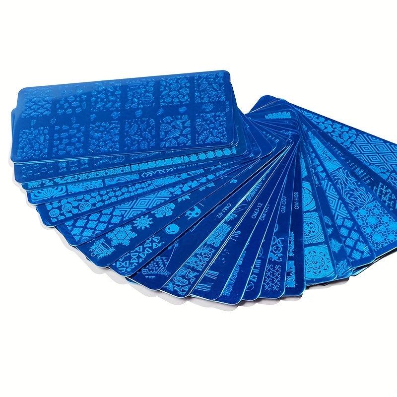 4Pcs Nail Stamping Templates Manicure Kit For Home Salon Use