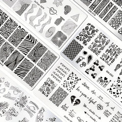 4Pcs Nail Stamping Templates Manicure Kit For Home Salon Use