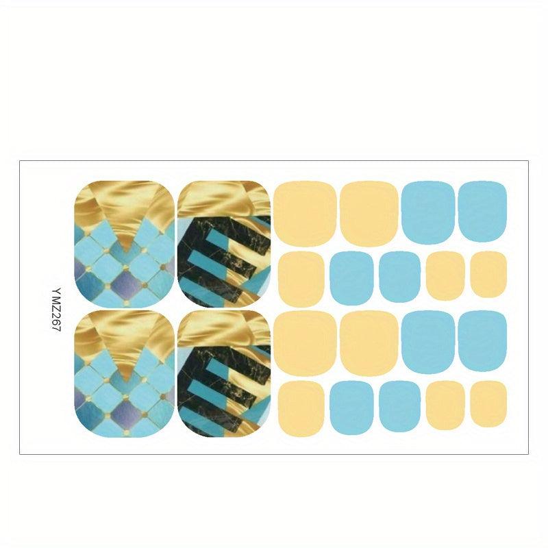 Marbled Starry Sky Toe Nail Stickers Lace Stickers Adhesive Foil Stickers