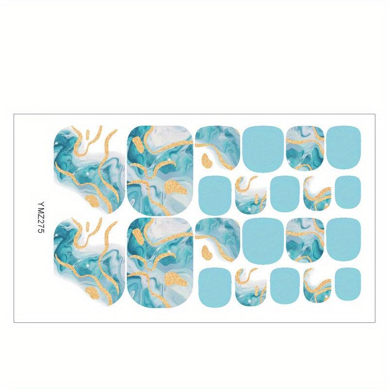 Marbled Starry Sky Toe Nail Stickers Lace Stickers Adhesive Foil Stickers