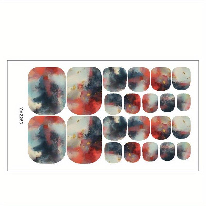 Marbled Starry Sky Toe Nail Stickers Lace Stickers Adhesive Foil Stickers