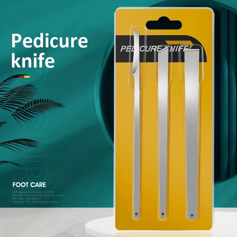 3 Pcs Pedicure Set Stainless Steel Nail Nippers Clipper Remover Kit