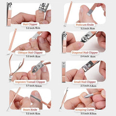 Professional Stainless Steel Pedicure Nail Clippers Set for Travel and Home
