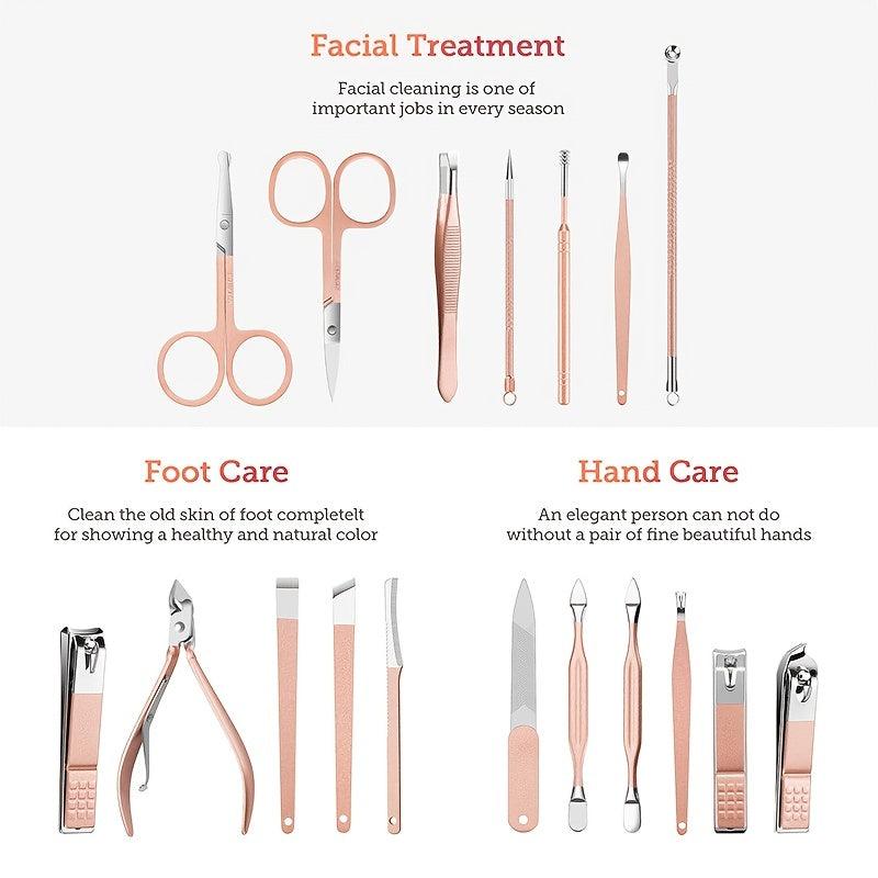 Professional Stainless Steel Pedicure Nail Clippers Set for Travel and Home