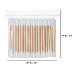100pcs Disposable Cotton Swabs Double-ended Wooden Swabs Sanitary Cotton Buds