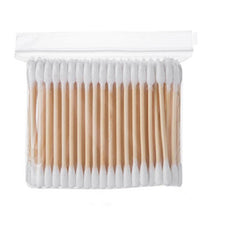 100pcs Disposable Cotton Swabs Double-ended Wooden Swabs Sanitary Cotton Buds