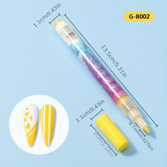 Neon Gel Polish Abstract Stripe Lines Drawing Pen