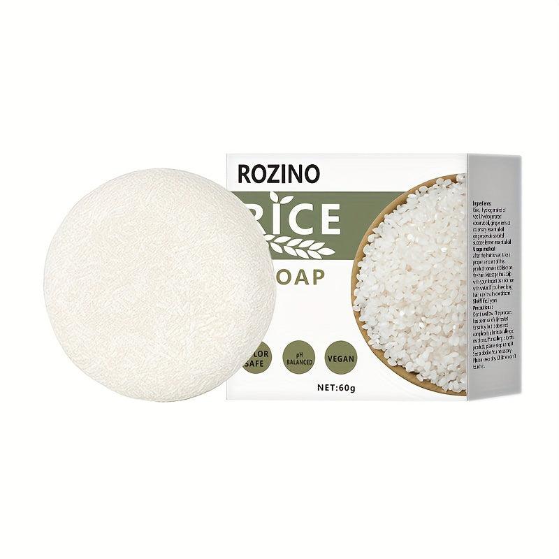 2pcs Rice Shampoo Soap Moisturizing Hair Care Growth Repair Solid Shampoo