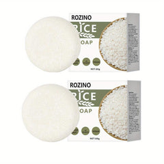 2pcs Rice Shampoo Soap Moisturizing Hair Care Growth Repair Solid Shampoo