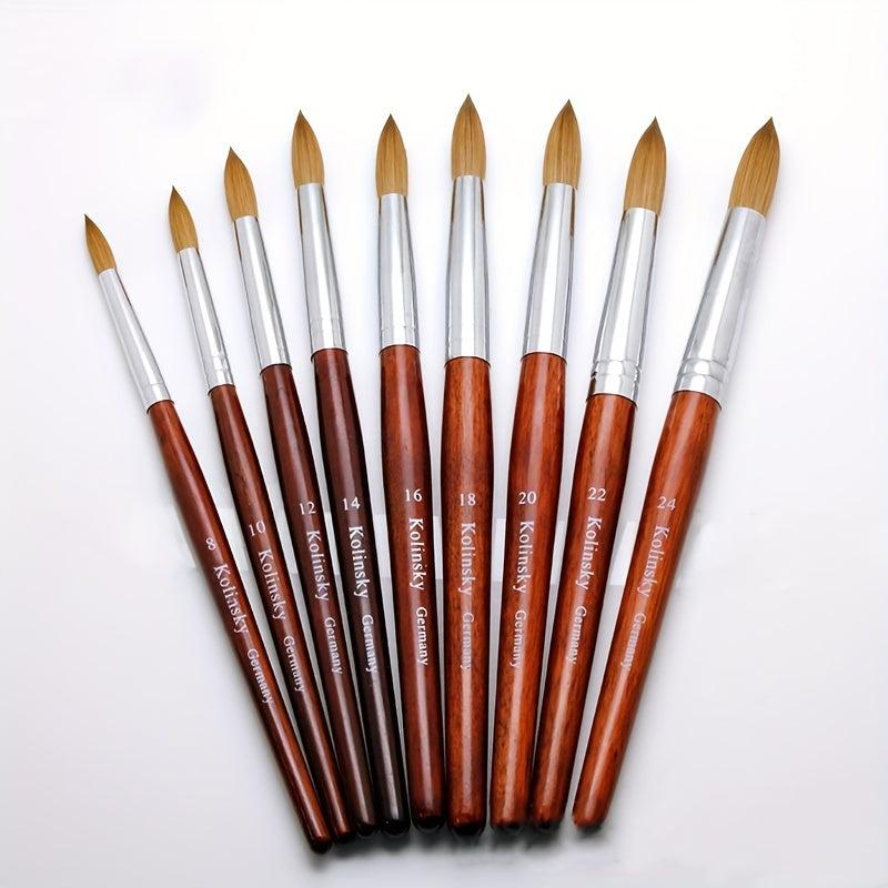 Kolinsky Crystal Nail Art Brush with Round Head for Carving & Manicure