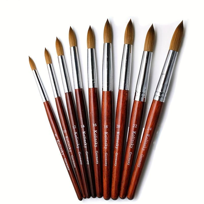 Kolinsky Crystal Nail Art Brush with Round Head for Carving & Manicure