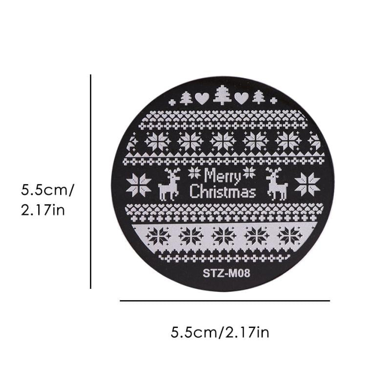 Christmas Nails Art Stamp Plate Set Snowflakes Elk Santa Claus Gift Mold