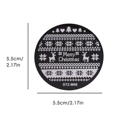 Christmas Nails Art Stamp Plate Set Snowflakes Elk Santa Claus Gift Mold