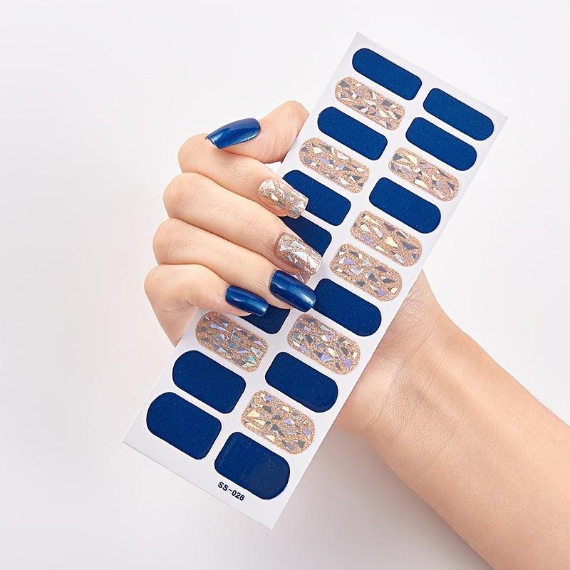 Geometric Glitter Nail Stickers for DIY Nail Art