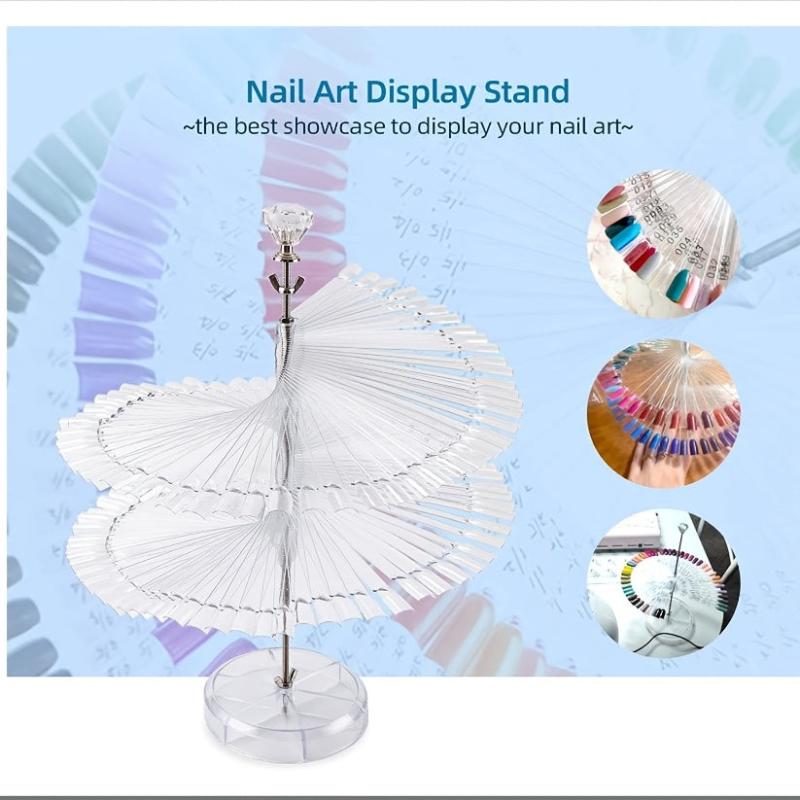 Nail Tips Display Stand DIY Nail Art Showing Shelf Gel Nail Card Fan Shaped