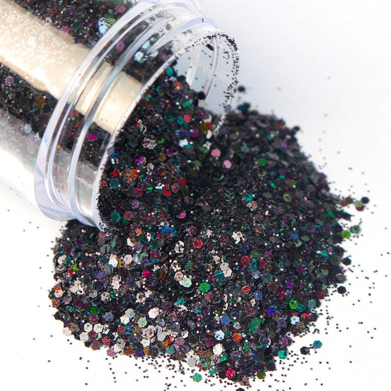 Laser Silver Hexagon Flakes Nail Art Glitter Powder Bulk 0.2mm 1mm