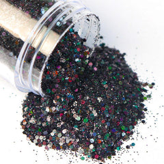 Laser Silver Hexagon Flakes Nail Art Glitter Powder Bulk 0.2mm 1mm