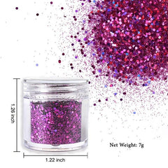 Laser Silver Hexagon Flakes Nail Art Glitter Powder Bulk 0.2mm 1mm