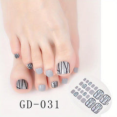 Glitter Nail Polish Stickers Self Adhesive Decal Strips Manicure Kit