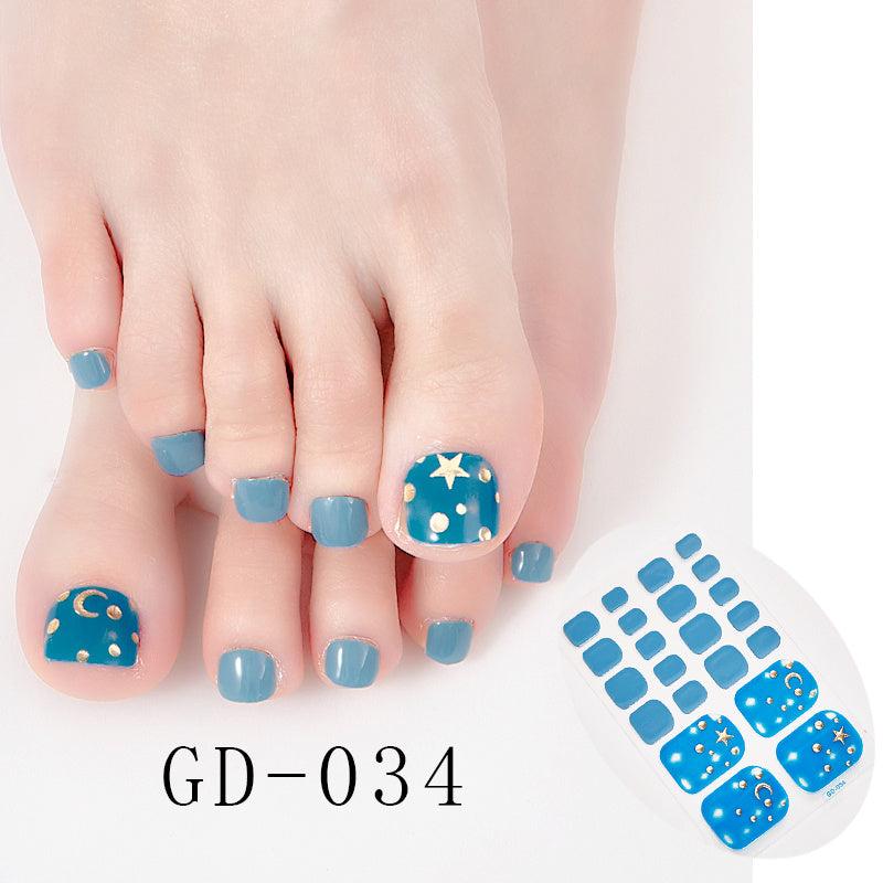Glitter Nail Polish Stickers Self Adhesive Decal Strips Manicure Kit