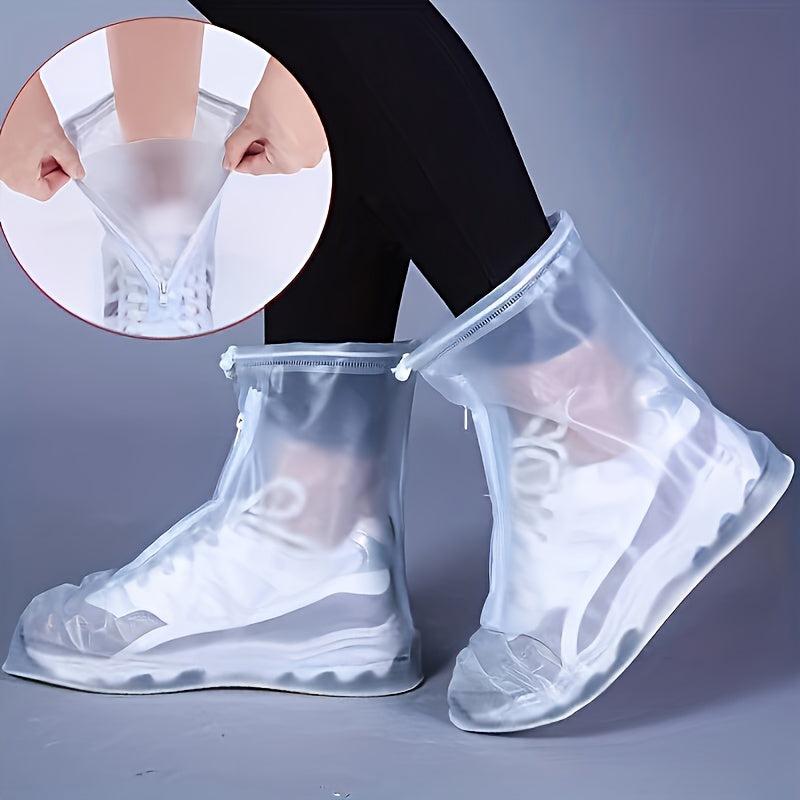 Waterproof Shoe Cover Large Easy Wear Non Slip PVC Rain Boot Reusable