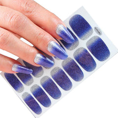 Glitter Full Wrap Nail Polish Stickers Self Adhesive Nail Art Decal Strips
