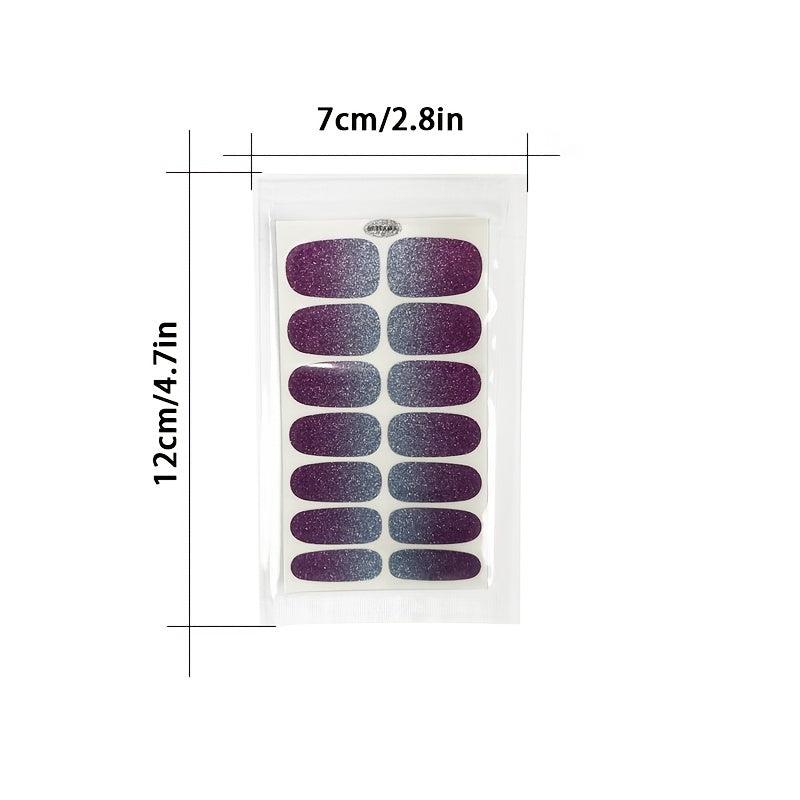 Glitter Full Wrap Nail Polish Stickers Self Adhesive Nail Art Decal Strips