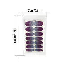 Glitter Full Wrap Nail Polish Stickers Self Adhesive Nail Art Decal Strips