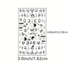 10 Sheets Flower Leaves Nail Stickers Self Adhesive Nail Art Decal