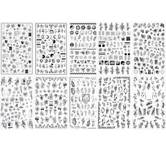 10 Sheets Flower Leaves Nail Stickers Self Adhesive Nail Art Decal