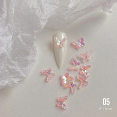 20pcs Resin Aurora Butterfly Nail Decoration