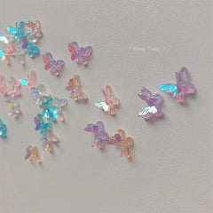 20pcs Resin Aurora Butterfly Nail Decoration