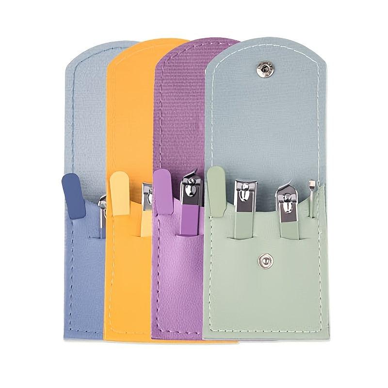 4 Pcs Manicure Set Stainless Steel Nail Clippers Portable Nail File Tool