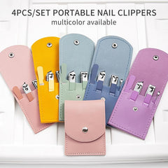 4 Pcs Manicure Set Stainless Steel Nail Clippers Portable Nail File Tool