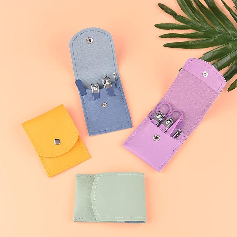 4 Pcs Manicure Set Stainless Steel Nail Clippers Portable Nail File Tool