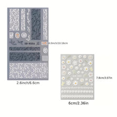 5D Nail Art Stickers Embossed Nail Decals Fall Nail Art Supplies