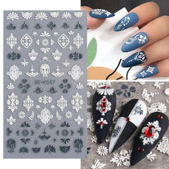 5D Nail Art Stickers Embossed Nail Decals Fall Nail Art Supplies