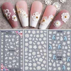 5D Nail Art Stickers Embossed Nail Decals Fall Nail Art Supplies