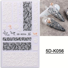 5D Nail Art Stickers Embossed Nail Decals Fall Nail Art Supplies