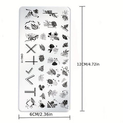 Flower Stripe Stamping Plates Nail Templates Leaf Floral Printing Stencil