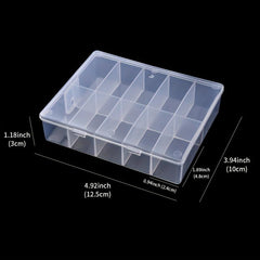 10 Clear Square Flip Boxes for Nail Storage with 10 Grid Slots