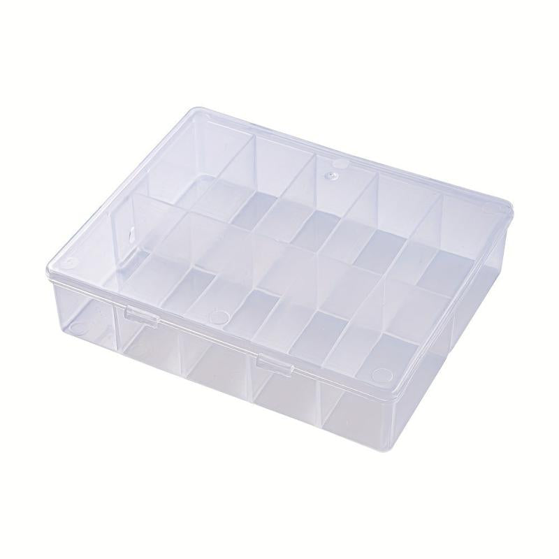 10 Clear Square Flip Boxes for Nail Storage with 10 Grid Slots
