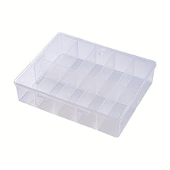 10 Clear Square Flip Boxes for Nail Storage with 10 Grid Slots